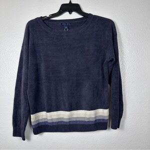 Barefoot Dreams Women’s Stripe Pullover Indiho Size L